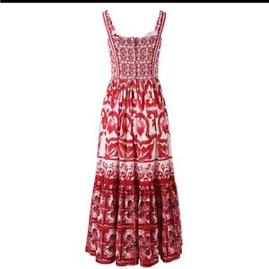 Designer Boutique-quality Majolica 100% Cotton Maxi Dress